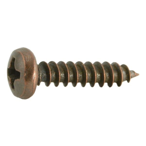 Midwest Fastener Sheet Metal Screw, #6 x 5/8 in, Bronze Plated Steel Pan Head Phillips Drive, 45 PK 35942 - main